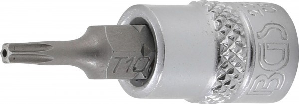 BGS - Bit-Einsatz Antrieb Innenvierkant 6,3 mm (1/4') T-Profil (für Torx) mit Bohrung T10