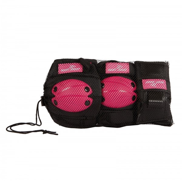 Kinder Inline Skates Protektoren - Set Schutzausrüstung 6tlg. pink schwarz Gr. M