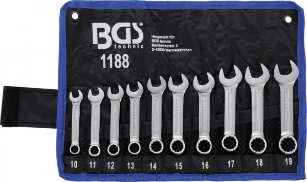 BGS - Maul-Ringschlüssel-Satz extra kurz SW 10 - 19 mm 10-tlg.