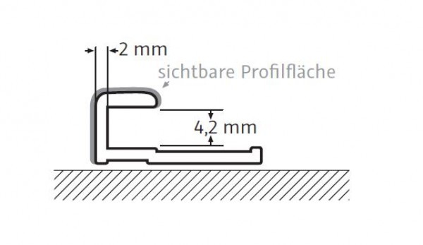 HSK - Renovetro-Abschlussprofil gerade Alu silbermatt - ca. 17 x 7 x 2550 mm