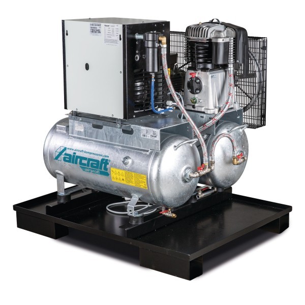 Stürmer - Stationärer Kolbenkompressor AIRPROFI DUO 703/2x75/13 K - mit 2x 75 Liter-Druckluftbehältern und Kältetrockner