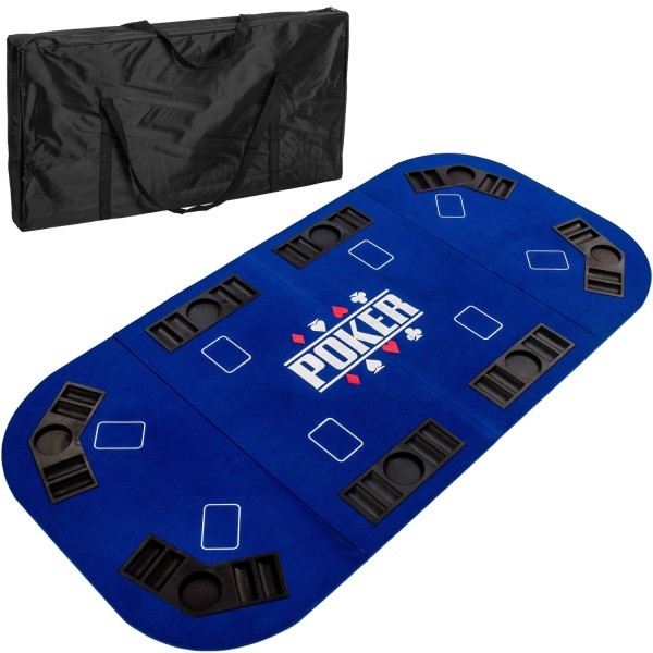 GAMES PLANET® - Pokerauflage 160x80cm, Farbe blau