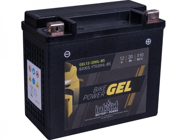 intAct GEL12-20HL-BS (YTX20HL-BS), Motorradbatterie 12V 20Ah