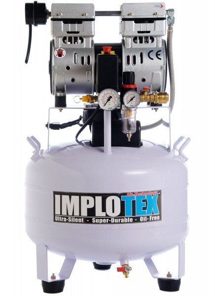 IMPLOTEX - Flüsterkompressor Leisekompressor 150L/min , 850W, ölfrei Druckluftkompressor , Kompressor