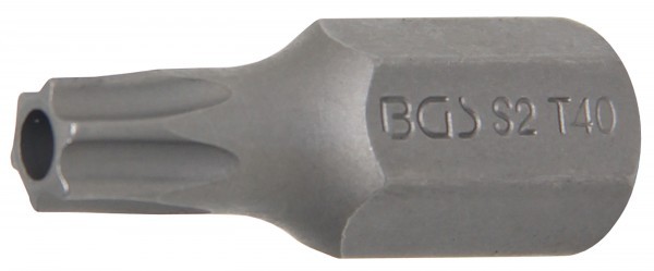 BGS - Bit Antrieb Außensechskant 10 mm (3/8') T-Profil (für Torx) mit Bohrung T40