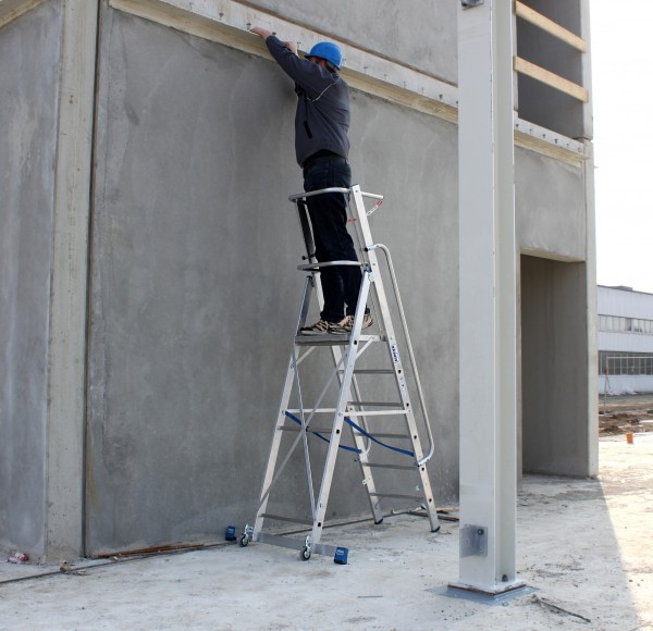 KRAUSE - STABILO Professional Stufen-Steh-Leiter mit grosser Plattform, 14 Stufen