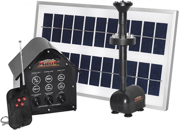 MAUK 3,5 Watt Solar- Teich- Pumpe Set mit LED und Remote Control