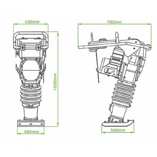 Elmag - Stampfer TCB-64 m. Honda-Motor GXR120,12.000 kg Zentrifugalkraft, Stampffußbreite 285 mm