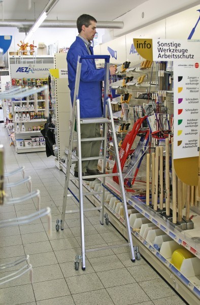 KRAUSE - Stufen-Steh Leiter, fahrbar STABILO Professional 6 Stufen