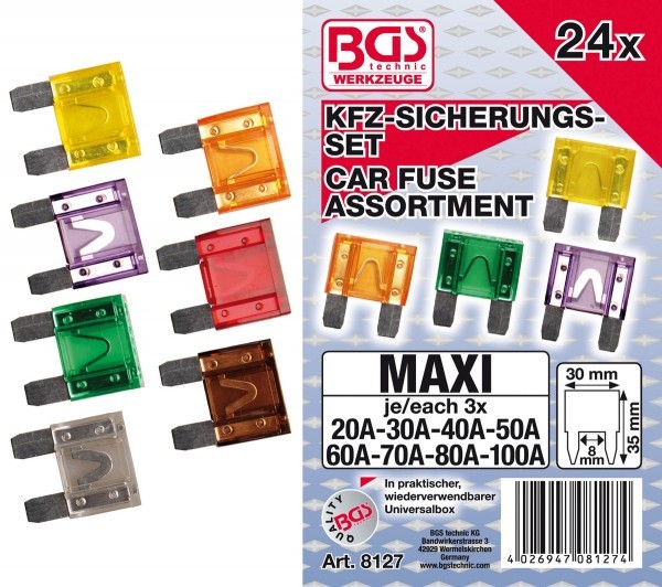 BGS - Kfz-Sicherungs-Sortiment Maxi 24-tlg.
