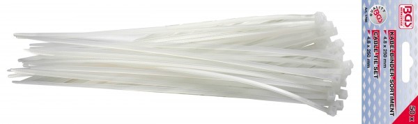 BGS - Kabelbinder-Sortiment weiß 4,8 x 250 mm 50-tlg.