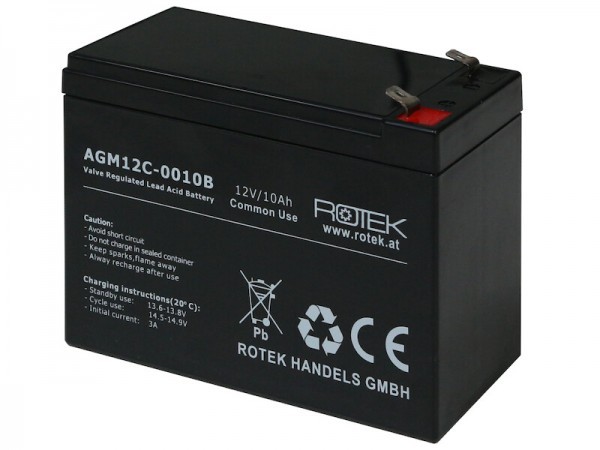 Rotek - Blei Akkumulator AGM12C-0010B Standard 12V 10AH