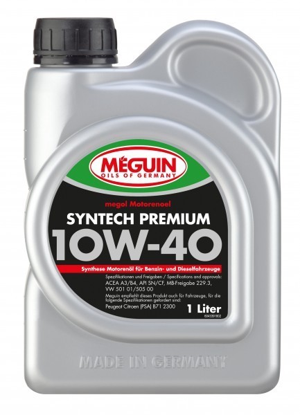 Meguin - megol Motorenoel Syntech Premium SAE 10W-40, 6x1 Liter