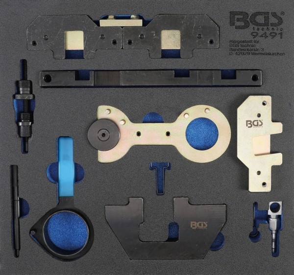BGS - Werkstattwageneinlage 2/3: Motor-Einstellwerkzeug-Satz für BMW M40, M44, M50, M52, M54, M56