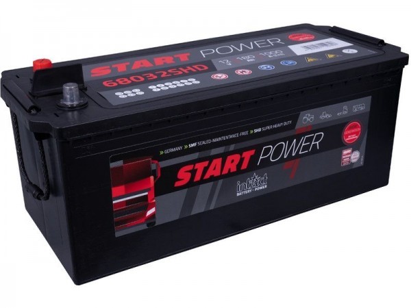 intAct Start-Power 68032SHDGUG, Batterie 12V 180Ah 1000A