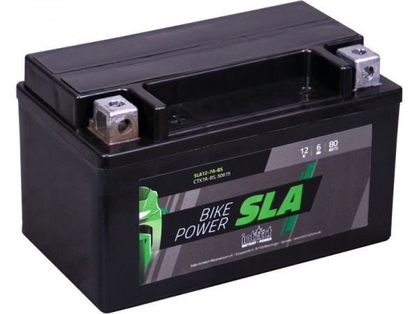 intAct SLA12-7A-BS (YTX7A-BS,50615), Motorradbatterie 12V 6Ah