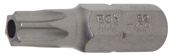 BGS - Bit Antrieb Außensechskant 8 mm (5/16') T-Profil (für Torx) mit Bohrung T40