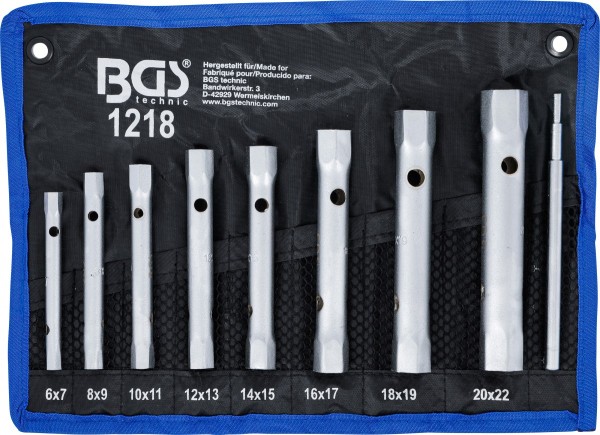 BGS - Rohrsteckschlüssel-Satz SW 6 x 7 - 20 x 22 mm 9-tlg.