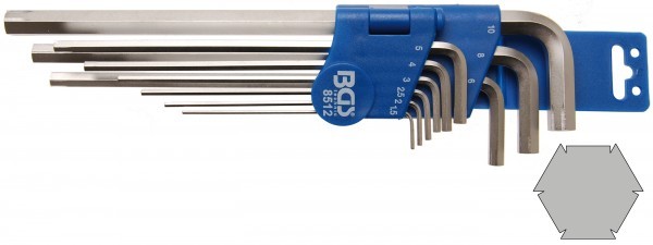 BGS - Spezial-Winkelschlüssel-Satz Innensechskant 1,5 - 10 mm 9-tlg.