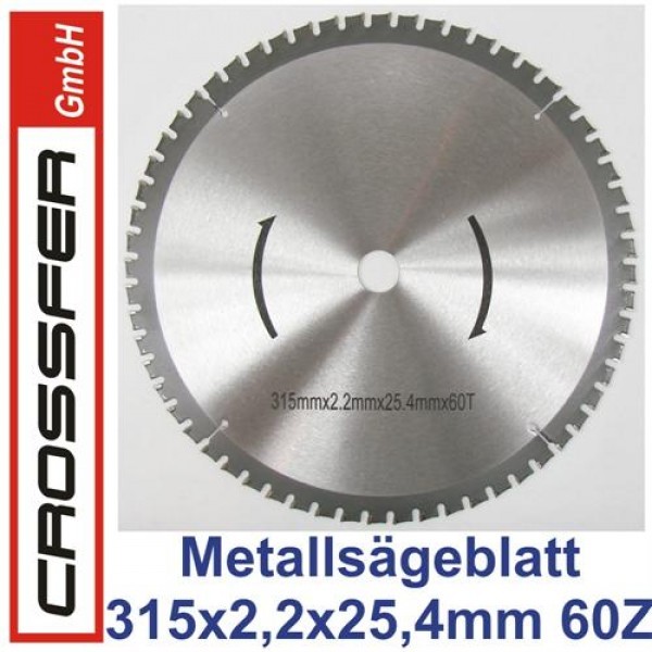 Crossfer - 315mm HMC Universal-Sägeblatt für Metalle 315x3,3x2,0x25,4mm 60Z 3600rpm