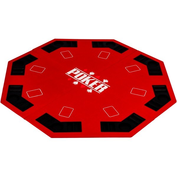 GAMES PLANET® - Pokerauflage 8-eckig 122cm, rot