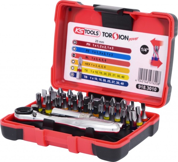 KS Tools - 1/4 Zoll TORSIONpower Bit-Box, 32-tlg