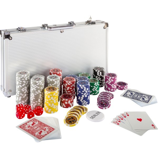 GAMES PLANET® - Pokerkoffer, 300 Laserchips, Aluminium