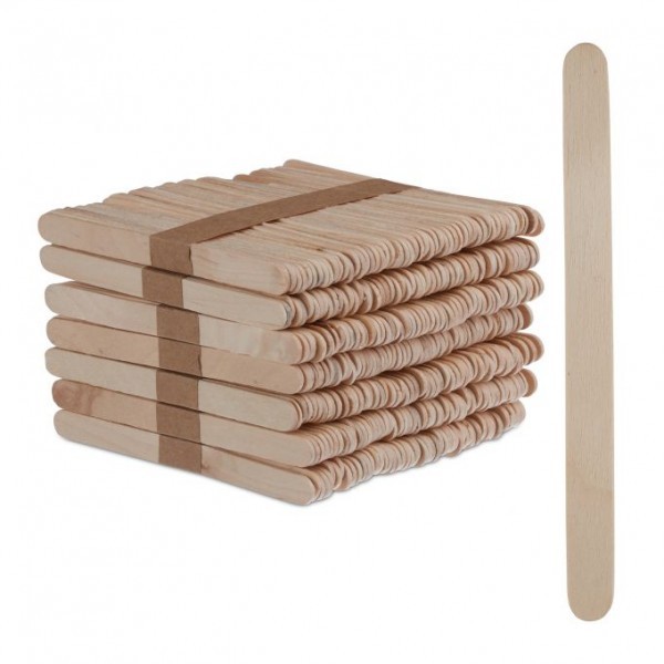 Relaxdays - Eisstiele aus Holz 500 Stück, Hellbraun
