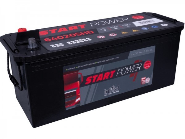 intAct Start-Power 64020SHDGUG, Batterie 12V 140Ah 800A