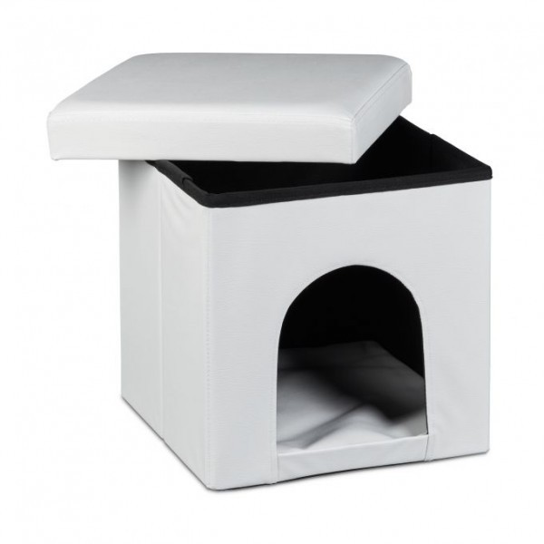 Relaxdays - Hundebox Sitzhocker, Weiß