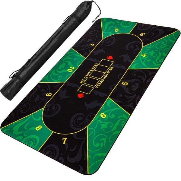 GAMES PLANET® - Pokerauflage 160x80cm, grün/schwarz
