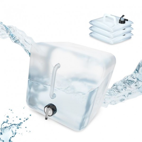 Relaxdays - Faltbarer Wasserkanister im 4er Set, 15 Liter, Schwarz/Transparent