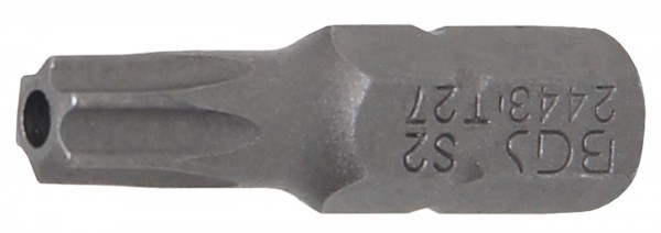 BGS - Bit Länge 25 mm Antrieb Außensechskant 6,3 mm (1/4') T-Profil (für Torx) mit Bohrung T27