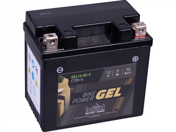 intAct GEL12-6ZS (YTZ6-S), Gel Motorradbatterie 12V 5Ah