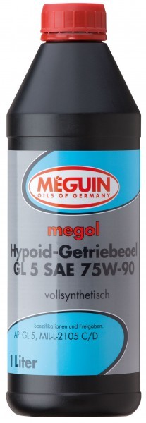 Meguin - megol Hypoid-Getriebeoel GL 5 SAE 75W-90 (vollsynth.), 6x1 Liter