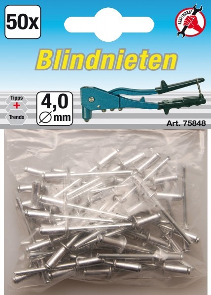 BGS - Blindnieten-Sortiment Ø 4,0 mm 50-tlg.