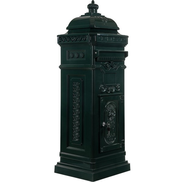STILISTA® - Säulenbriefkasten, Postkasten antike Optik grün