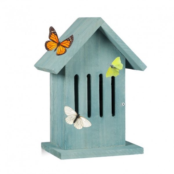 Relaxdays - Schmetterlingshaus hängend in 2 Farben, Türkis