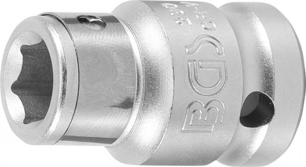 BGS - Bit-Adapter mit Haltekugel Innenvierkant 12,5 mm (1/2') Innensechskant 10 mm (3/8')
