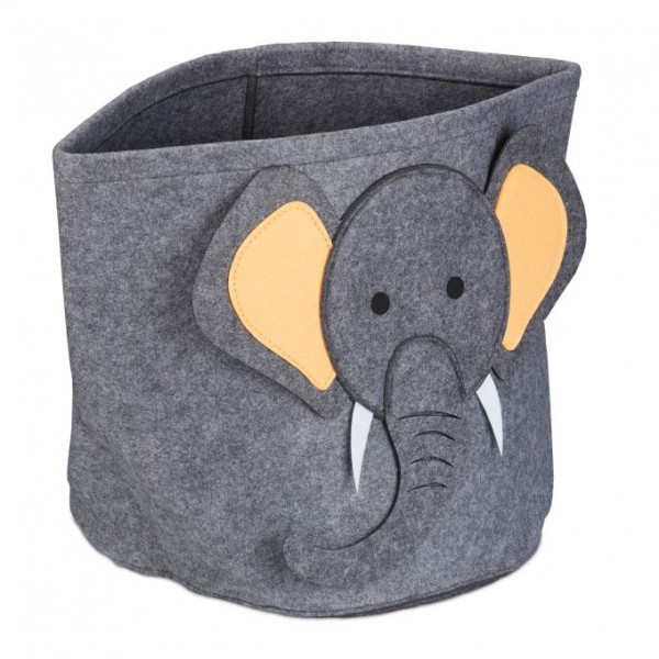 Relaxdays - Aufbewahrungskorb für Kinder, Design Elefant, ca. 35 x 32 cm