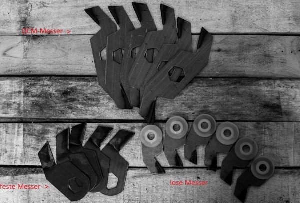 ELIET - Messersatz, feste Messer 57 Stück Tungsten beschichtet