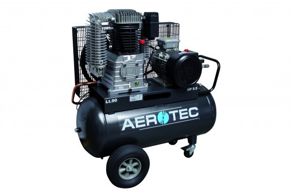 Fahrbarer Industrie-Kolbenkompressor, 580 L/Min, 400 Volt, ölgeschmiert, AEROTEC 820-90 PRO - Aerotec