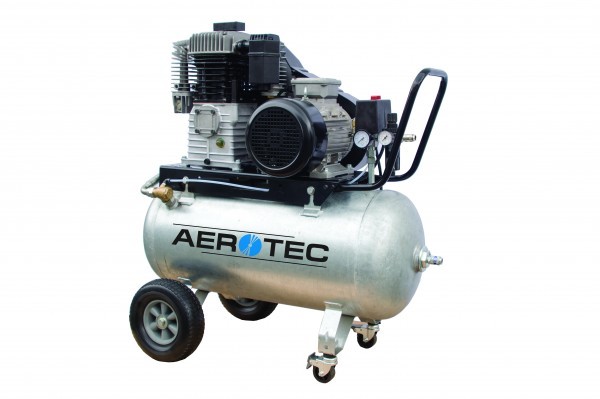 Kompressoranlage 690 l/min, 10 bar, 400V, 90l, Ölgeschmiert, 2 Stufen Aggregat 820-90 Z PRO, verzinkt - AeroTec