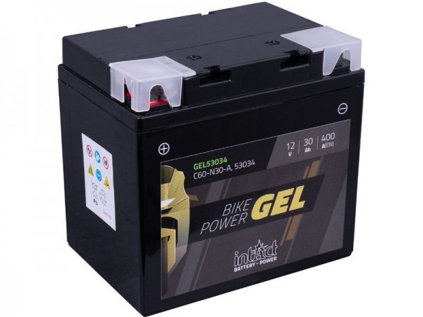 intAct GEL53034 (Y60-N30-A), Gel Motorradbatterie 12V 30Ah