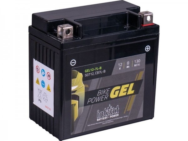 intAct GEL12-7L-B (YB7L-B), Gel Motorradbatterie 12V 8Ah