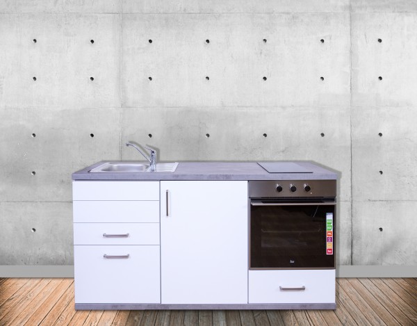 MKMS 165 - Küchenzeile mit Kühlschrank, Backofen & Kochfeld