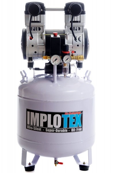 IMPLOTEX - Flüsterkompressor Leisekompressor 60dB ,1500W, 2PS, 280L/min, ölfrei , Druckluftkompressor , Kompressor