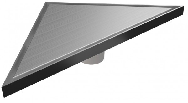 MERT - Ultra Flach Bodenablauf Design Dreieck Edel 215x215x304 mm, komplett aus Edelstahl, Ablauf Ø 50 mm, Ablaufart senkrecht, Einbauhöhe ab 2 cm