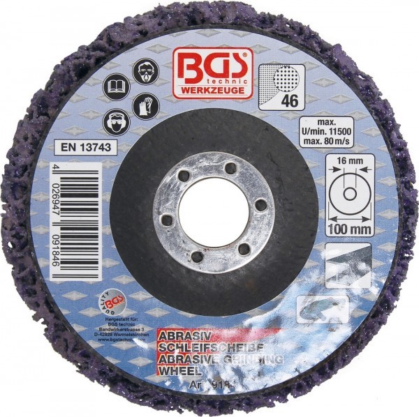 BGS - Abrasiv-Schleifscheibe schwarz Ø 100 mm Aufnahmebohrung 16 mm