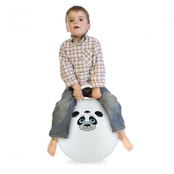 Relaxdays - Hüpfball für Kinder mit Tiermotiv Panda, Weiss